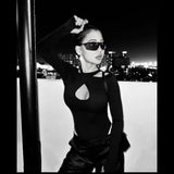 Women Jumpsuit Summer Hollow Sexy Slim Fit Long Sleeve Jumpsuit