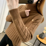 Women Knitwear Autumn and Winter Turtleneck Knitwear Loose Sweater