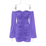 Women Dresses Winter Sexy Backless Sheath Long Sleeve Dress