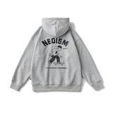 Unisex Winter Cotton Coat Winter Back Printed Hoodie Retro Loose Long Sleeve Top