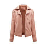 Red Leather Jacket Short Spring and Autumn Leather Slim Lapel Motorcycle Clothing