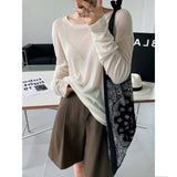 Women T Shirt Long Sleeve Sun Protection T-shirt Summer Loose Thin round Neck Pullover Blouse