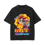 Anime T-shirt short-sleeved summer washed old cotton top loose