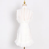 Women Dresses Summer Stand Collar Chiffon Dress Hip Skirt (Qymy0409)