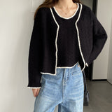 Women Knitted Two-Piece Set Autumn Knitted Two-Piece Short Top Suit X3012