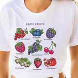 Vegetable Fruit Letter Print T Shirt Tees Summer
