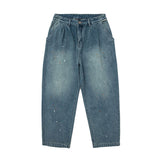 Men Jeans Amekaji Vintage Splash-Ink Wide-Leg Jeans