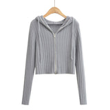 Women Sweater Knitwear Mohair Hooded Knit Cardigan Female Fall/Winter Slim Zipper Long Sleeve Sweater Coat