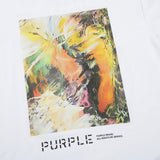 Purple Brand T Shirts Spring/Summer Abstract Printing Hip Hop Men's and Women's Loose Casual Short-Sleeved T-shirt