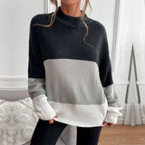 Women Knitted Sweater Autumn Winter Assorted Colors Long Sleeve Turtleneck Sweater for Women