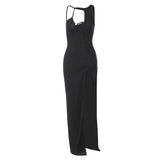 Women Dresses Spring Slim-Fitting Sexy Cutout Split Dress