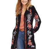 Women Trench Coat Fall Long Printed Jacket
