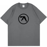 Aphex Twin Clothing  Punk Aphex Twin Print T-Shirt Oversize Hip Hop Men's Setwear