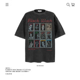 American vintage street T-shirt pure cotton retro men's and women's summer loose