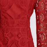 Women Dresses Spring Lace Embroidery Dress (Qymy0409)