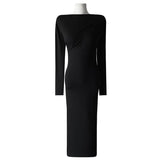 Women Dresses Long Sleeve Dress Slim Fit Long Dress