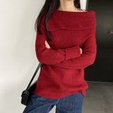 Women Winter Knitted Sweater Autumn and Winter Sweater Long-Sleeved Shirt 8t3110