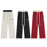 Men Sweatpants Exercise Casual Pants Men's Baggy Straight Trousers Drawstring Pants Feet Ankle Banded Pants Sweatpants