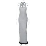 Women Dresses Spring and Summer Sexy Backless Lace Dress