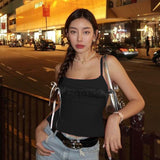 Women Tops Spring Slim-Fitting Suspenders Vest Sexy Backless Bow Top