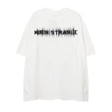 Men T Shirt Hip Hop Heart Graffiti Necklace Short Sleeve T-shirt
