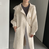 Women Cardigan Sweater Autumn and Winter Sweater Coat Button Turn-down Collar Coat Az2218