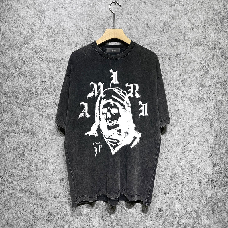 Amiri T-shirt Washed and Worn Retro Short Sleeve T-shirt