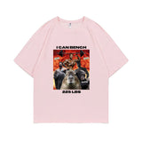 I Can Bench 225 Pounds Monkey Capybara Funny Graphic T-shirt