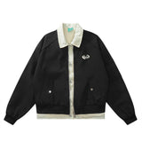 Women Jacket Vintage Loose Baseball Uniform Pilot Coat