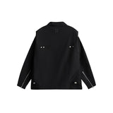 Unisex Jacket Vintage Loose Lapels Padded Shoulder Jacket