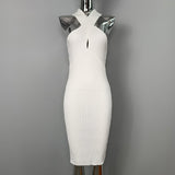 Women Dresses Hollow out Sleeveless Knitted Dress Sexy