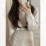 Women Knitted Cardigan Autumn and Winter Loose Casual Knitted Cardigan Jacket