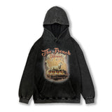 Men Hoodie Retro Alphabet Printed Hoodie Loose Oversize