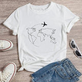 Summer Casual Funny Tumblr Ulzzang Unisex T-Shirt Plane