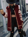 Women Trench Coat Lapel Long Stitching Zipper Plush Coat