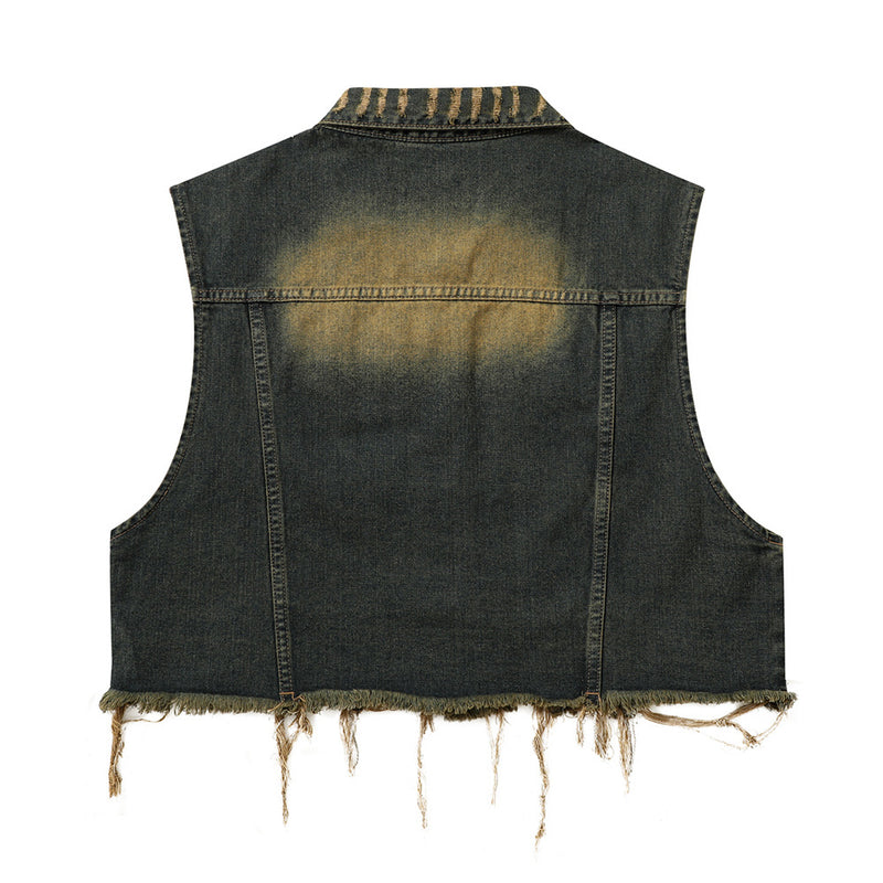Men Vest Denim Vest Men's Short Vest