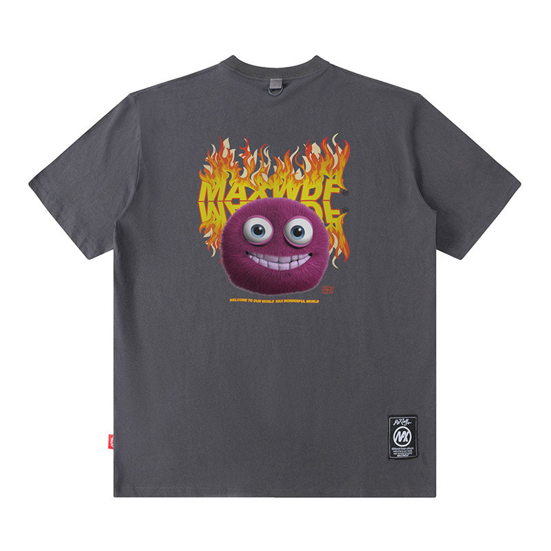 Men T Shirt Cartoon Printed Short-Sleeved T-shirt Men's Loose Couple Half Sleeve Tee