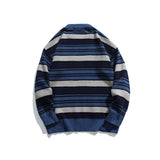 Unisex Sweater Fall Color-Blocking Striped Sweater