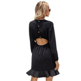 Women Dress Spring/Summer Sexy Hollow Long-Sleeved Dress