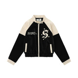 Women Jacket Fall Stand Collar Embroidery Loose Jacket Coat