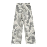 Men Sweatpants Tie-Dye Camouflage Casual Working Pants Wide Leg Sports Drawstring Ankle Banded Pants