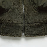 Unisex Winter Cotton Coat Stitching Lambswool Stand-up Collar Cotton-Padded Clothes Vintage Loose Cargo Cotton-Padded Jacket
