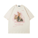 Men T Shirt Cartoon Graffiti Couple Short Sleeve T-shirt Retro