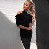 Women Evening Dress Bandage One-Piece Dress Slim Fit Sexy Hip Skirt