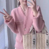 Women Knitwear Autumn and Winter V-neck Tassel Loose Knitted Cardigan