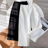 Women Sweatpants Loose Wide-Leg Straight Pants White Casual Pants