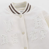 Women Jacket Baseball Uniform Winter Towel Embroidery Pu Leather Sleeves Stitching Jacket