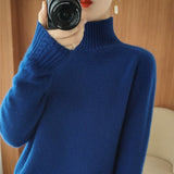 Women Knitted Pullover Turtleneck Sweater Autumn Winter Sweater