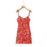 Women Dresses Summer Sling Dress Lace-up Backless Sexy Skirt (Xds0414)