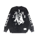Amiri Long-Sleeved Shirt Cool Handsome Personalized Printed Vintage Retro Long Sleeve T-shirt